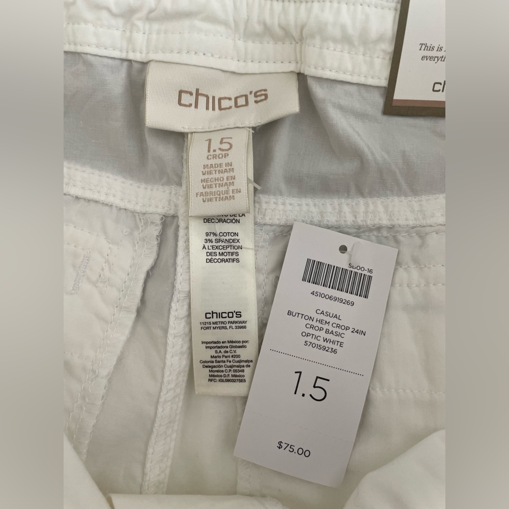 Chicos NWT White Ultimate fit capris - Picture 4 of 5